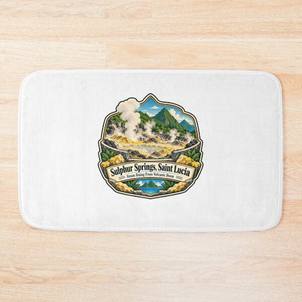 Item preview, Sulphur Springs Saint Lucia Steam Rising From Volcanic Stone Caribbean Travel Souvenir designed and sold by SkeletonsDanger.