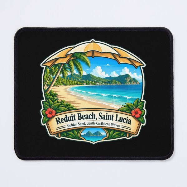 Item preview, Reduit Beach, Saint Lucia Golden Sand, Gentle Caribbean Waves Vacation Tourist Souvenir designed and sold by JonesFlora2025.