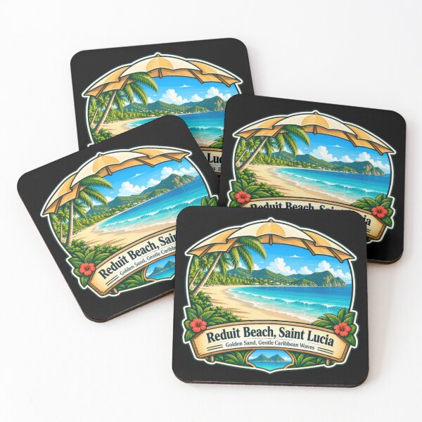 Item preview, Reduit Beach, Saint Lucia Golden Sand, Gentle Caribbean Waves Vacation Tourist Souvenir designed and sold by JonesFlora2025.