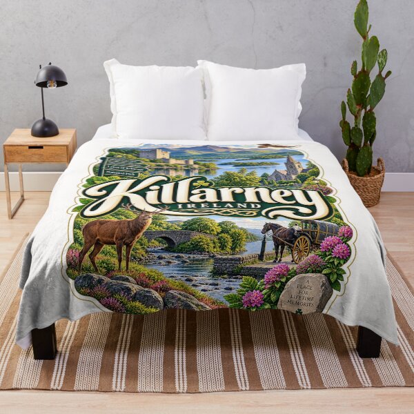 Aperçu de l'œuvre Killarney, Irlande, château de Ross, lacs et parc national de Kerry créée et vendue par Places On Earth.