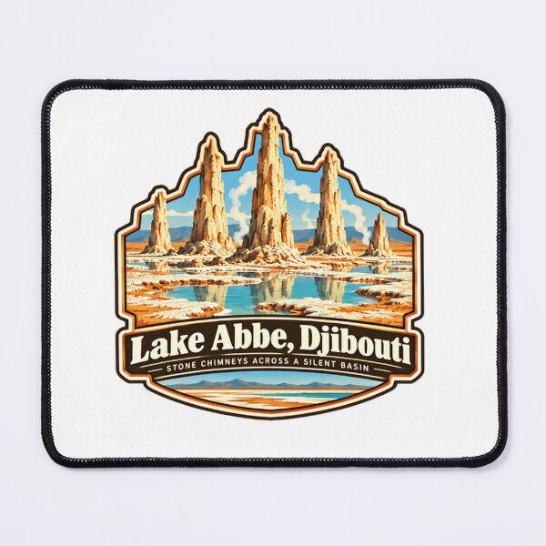 Item preview, Lake Abbe Djibouti Stone Chimneys Silent Basin Africa Travel Souvenir Landscape designed and sold by SkeletonsDanger.