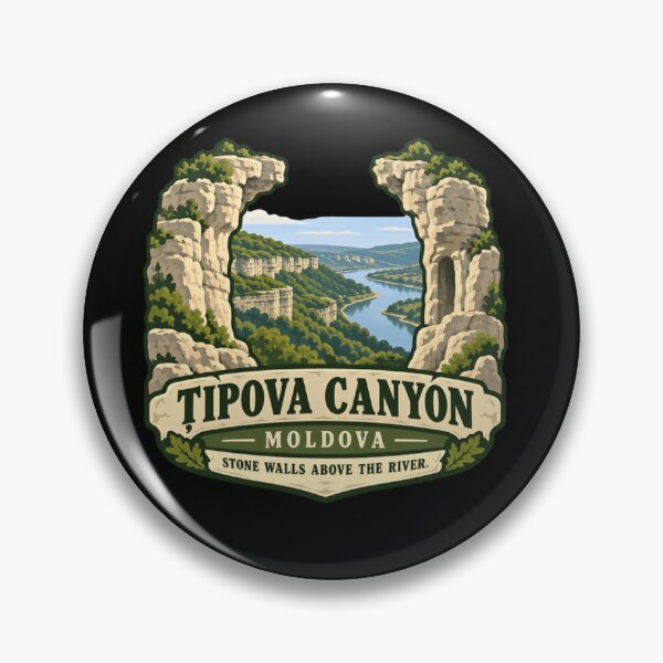 Item preview, Țipova Canyon Moldova Travel Landmark Hiking Stone Walls Above The River designed and sold by JonesFlora2025.