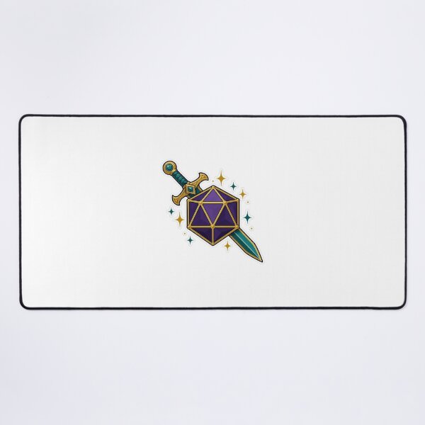 Item preview, D20 Dice with Fantasy Sword - Tabletop RPG Adventurer designed and sold by LearnFunStore.