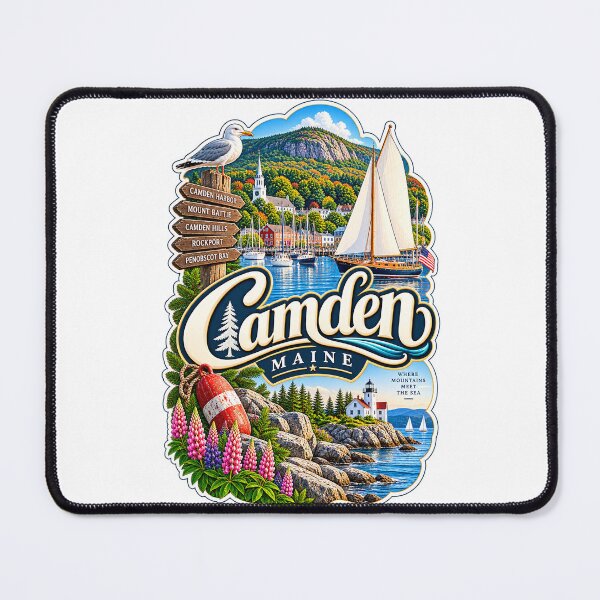 Item preview, Camden Maine Harbor Mount Battie Penobscot Bay and Lighthouse Coast designed and sold by Places On Earth.