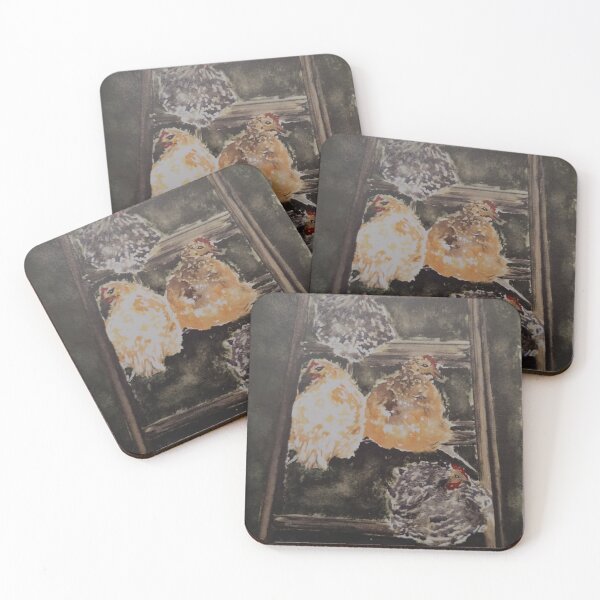 Item preview, Roosting Hens designed and sold by Janie Farist Watercolor.