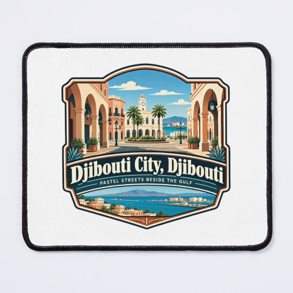 Item preview, Djibouti City, Djibouti Pastel Streets Beside The Gulf Travel Destination designed and sold by NeedForParks.