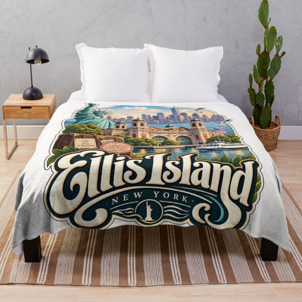 Item preview, Ellis Island New York Statue of Liberty Immigration Landmark and Manhattan Skyline designed and sold by Places On Earth.