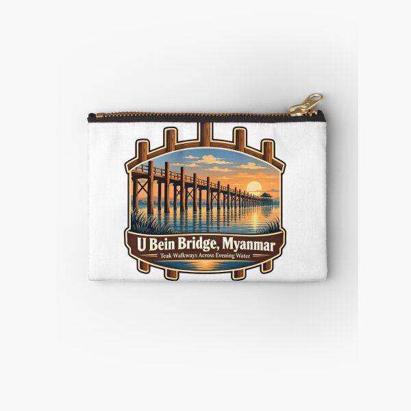 Artikelvorschau, U-Bein-Brücke, Myanmar: Teakholzstege über das abendliche Wasser – ein Wahrzeichen und Souvenir entworfen und verkauft von HumansStuck12.