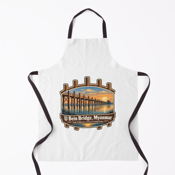 Item preview, U Bein Bridge, Myanmar Teak Walkways Across Evening Water Travel Landmark Souvenir designed and sold by HumansStuck12.