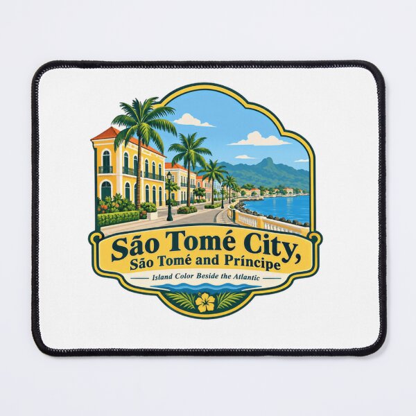 Item preview, São Tomé City, São Tomé And Príncipe Island Color Beside The Atlantic Travel Souvenir designed and sold by SkeletonsDanger.