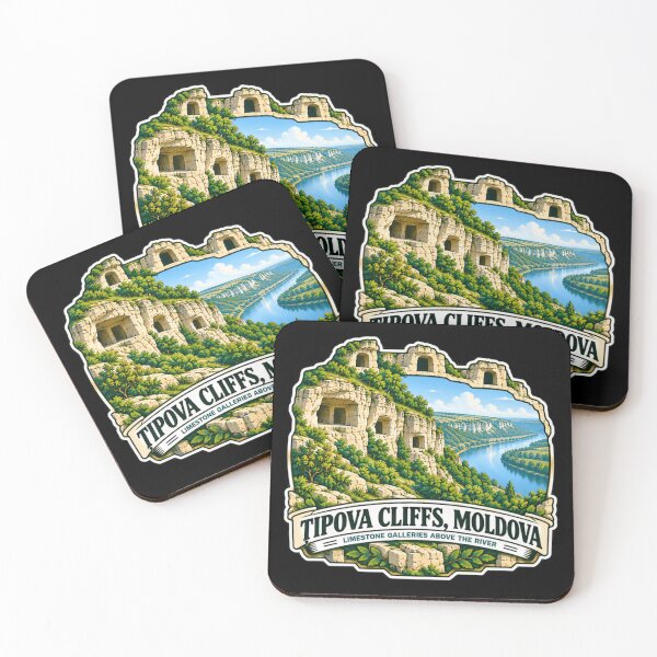 Item preview, Tipova Cliffs, Moldova Limestone Galleries Above The River European Travel Landmark designed and sold by JonesFlora2025.