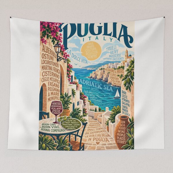 Item preview, Pueblos y patrimonio de la isla de Arran en el Reino Unido. Puglia, Italia. Costa Adriática. Polignano a Mare. Ostuni y ciudades apulianas. designed and sold by Places On Earth.