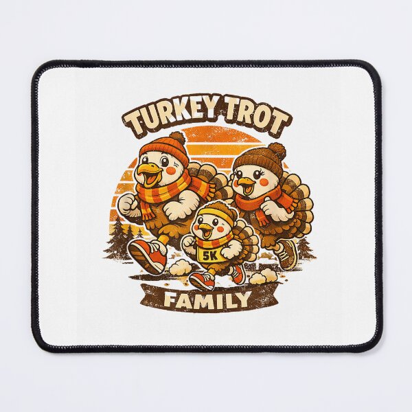 Item preview, Gobble Turkey Trot Retro Thanksgiving 5K Running Funny T-Shirt designed and sold by RoReshop.