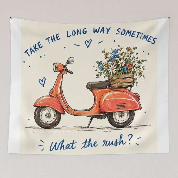 Item preview, Viaje de flores silvestres – Vida en scooter vintage designed and sold by aliyehc.