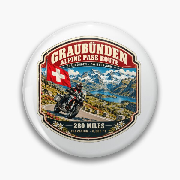 Artikelvorschau, Graubündener Alpenpass-Route Graubünden Schweiz 280 Meilen Höhe 8.202 Ft Motorrad-Tourenfahrer entworfen und verkauft von Simsimah26Parks.