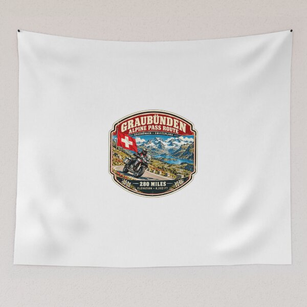 Item preview, Graubünden Alpine Pass Route Graubünden Switzerland 280 Miles Elevation 8.202 Ft Motorcycle Touring Rider designed and sold by Simsimah26Parks.