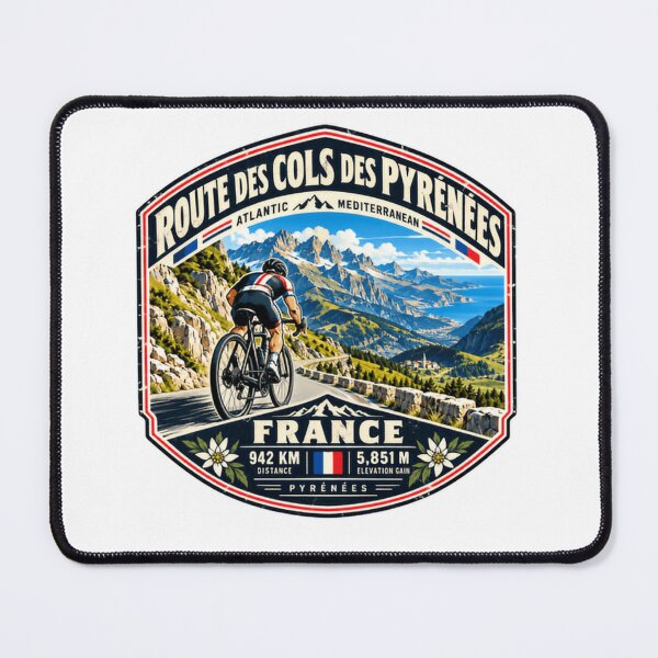 Item preview, Route Des Cols Des Pyrénées Cycling Tour France Road Biker designed and sold by RetroMini2026.