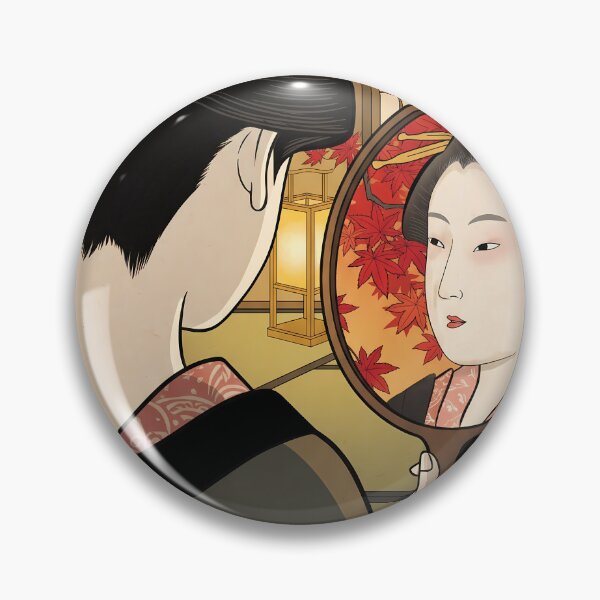 Item preview, Geisha Looking into Hand Mirror Japanese Art designed and sold by TokyoUkiyoHouse.