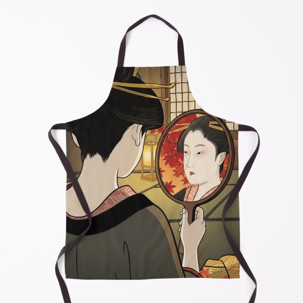 Item preview, Geisha Looking into Hand Mirror Japanese Art designed and sold by TokyoUkiyoHouse.