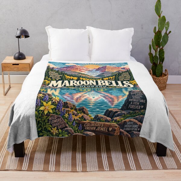 Artikelvorschau, Maroon Bells, Colorado, Aspen Mountains, Maroon Lake und Elk Range entworfen und verkauft von Aryabek.