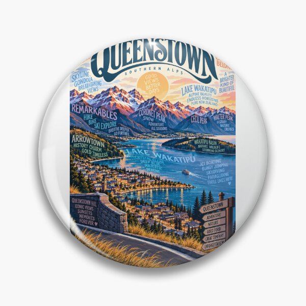 Item preview, Queenstown New Zealand Lake Wakatipu Southern Alps and Remarkables designed and sold by Aryabek.