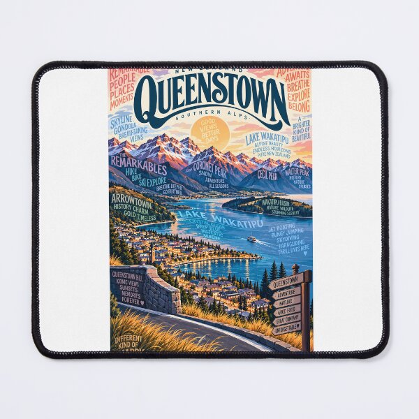 Item preview, Queenstown New Zealand Lake Wakatipu Southern Alps and Remarkables designed and sold by Aryabek.