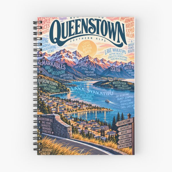 Item preview, Queenstown New Zealand Lake Wakatipu Southern Alps and Remarkables designed and sold by Aryabek.