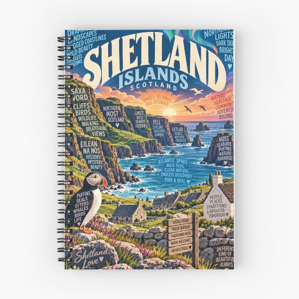 Item preview, Shetland Islands Scotland Northern Isles Cliffs Puffins and Atlantic Coast designed and sold by Aryabek.