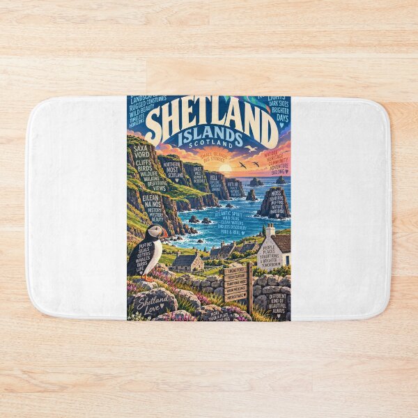 Item preview, Shetland Islands Scotland Northern Isles Cliffs Puffins and Atlantic Coast designed and sold by Aryabek.
