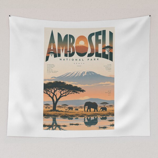 Item preview, Amboseli National Park Kenya Elephants Beneath Kilimanjaro designed and sold by Aryabek.