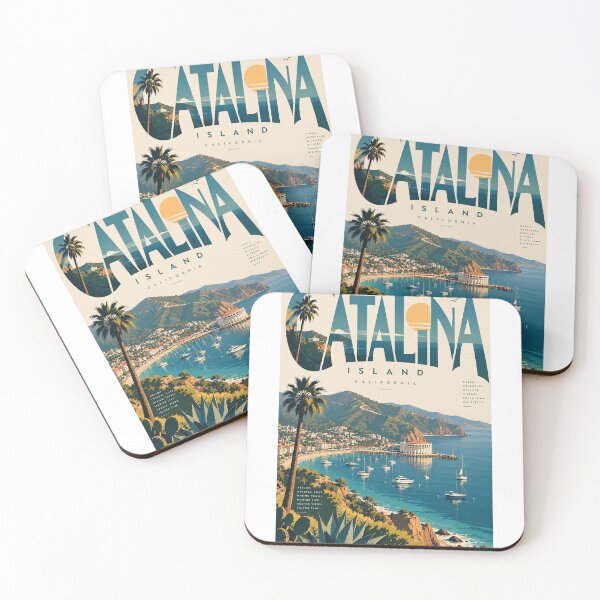 Item preview, Panorama costero del puerto de Avalon, Isla Catalina, California designed and sold by Aryabek.