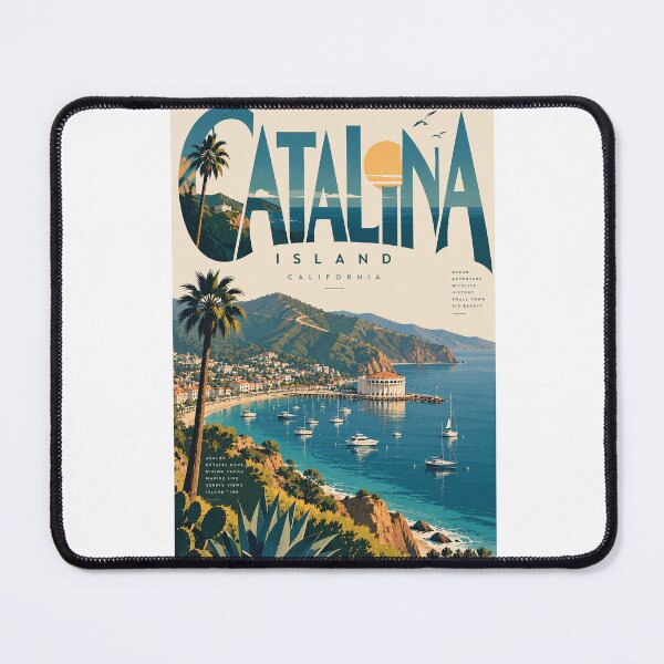 Item preview, Catalina Island California Avalon Harbor Coastal Panorama designed and sold by Aryabek.