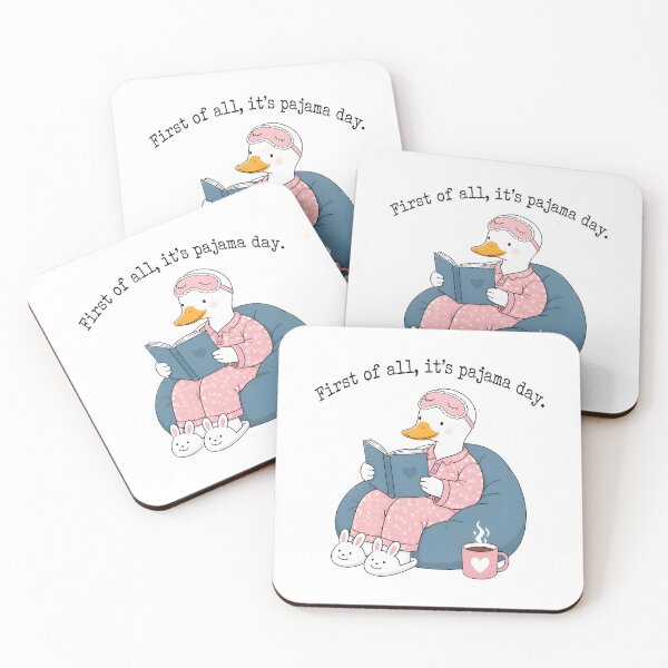 Aperçu de l'œuvre journée pyjama canard café amoureux des livres créée et vendue par hugoinkcoast.