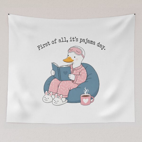 Item preview, pajama day duck coffee book lover designed and sold by hugoinkcoast.