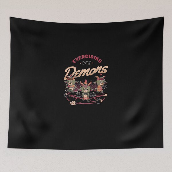 Item preview, Exercising My Demons Funny Fitness Cute Art designed and sold by AdelleEmm53.