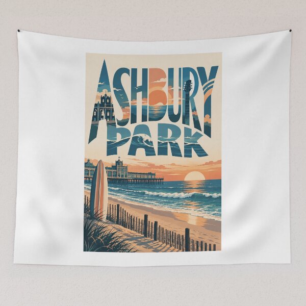 Item preview, Asbury Park New Jersey Boardwalk Pier and Atlantic Sunset designed and sold by Aryabek.