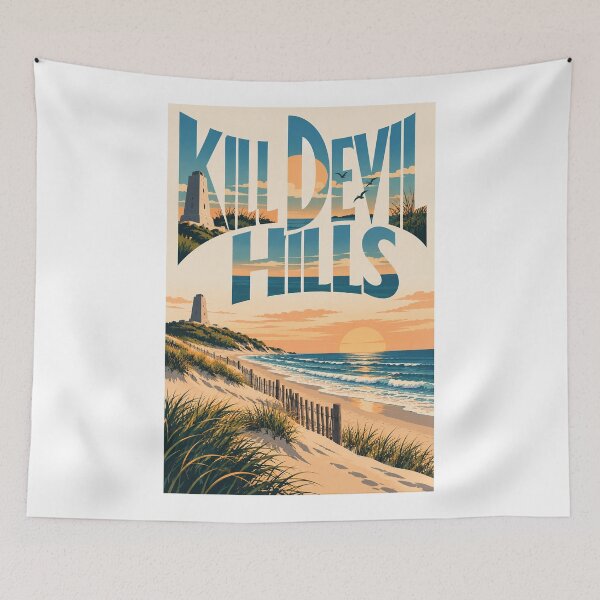 Artikelvorschau, Küste. Kill Devil Hills, North Carolina, Outer Banks, Sonnenuntergang an der Küste entworfen und verkauft von Aryabek.