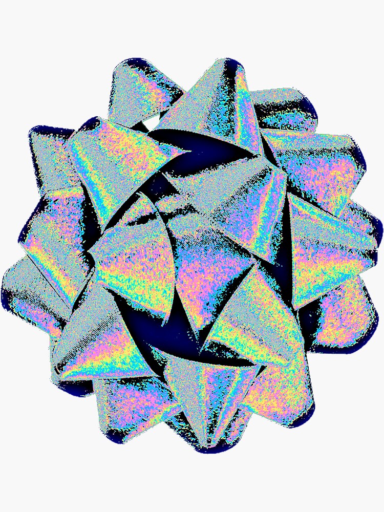 Thumbnail 3 of 3, Sticker, Silver Holographic Bow designed and sold by dinaaaaaah.