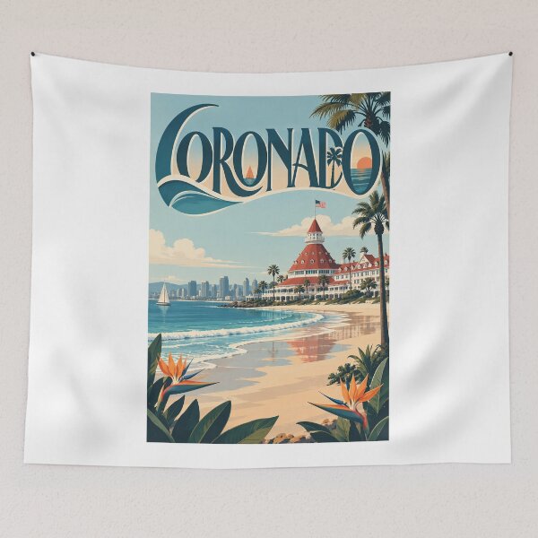 Item preview, Coronado California Hotel del Coronado Beach and San Diego Skyline designed and sold by Aryabek.
