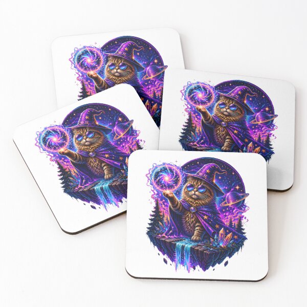 Item preview, psychedelic cat king dinosaur moon cosmic aurora designed and sold by hugoinkcoast.