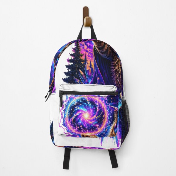 Item preview, psychedelic cat king dinosaur moon cosmic aurora designed and sold by hugoinkcoast.