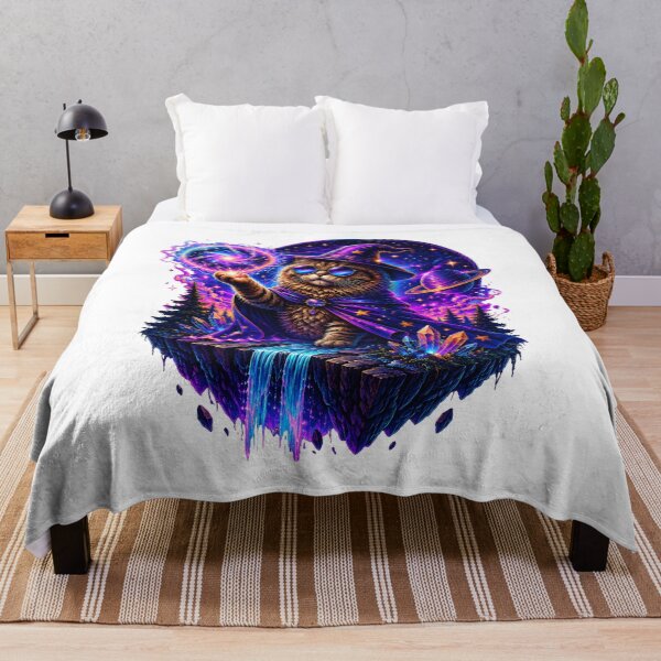 Item preview, psychedelic cat king dinosaur moon cosmic aurora designed and sold by hugoinkcoast.