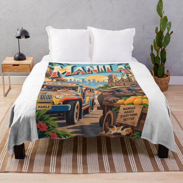 Item preview, Manila Philippines Jeepney Intramuros and Carabao City Scene designed and sold by Aryabek.