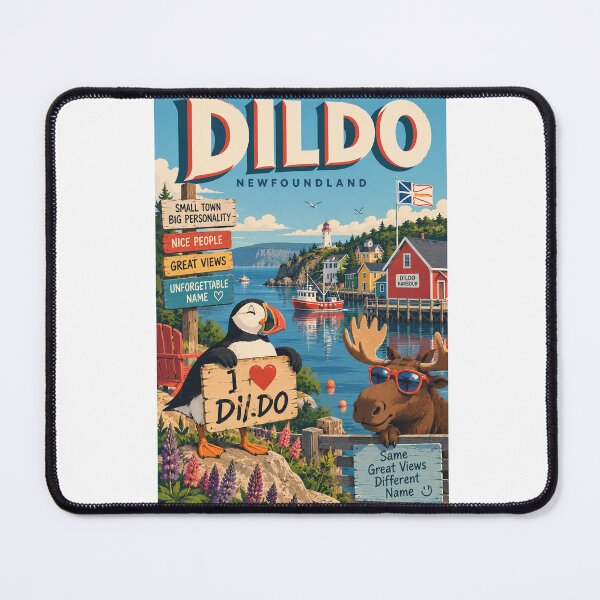 Item preview, Dildo Newfoundland Harbour Puffin and Moose Coastal Scene designed and sold by Aryabek.