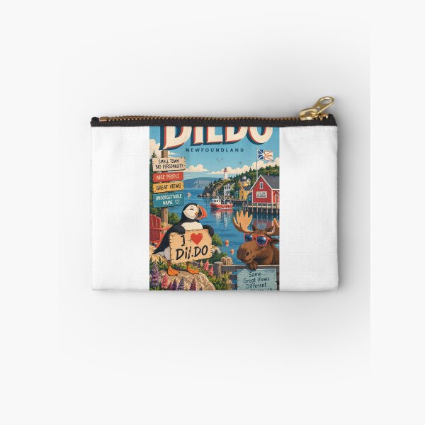 Item preview, Dildo Newfoundland Harbour Puffin and Moose Coastal Scene designed and sold by Aryabek.