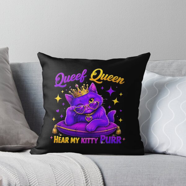Item preview, queef queen cat crown purr funny lgbtq pride designed and sold by hugoinkcoast.