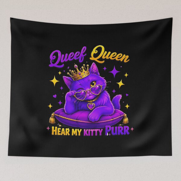 Item preview, queef queen cat crown purr funny lgbtq pride designed and sold by hugoinkcoast.