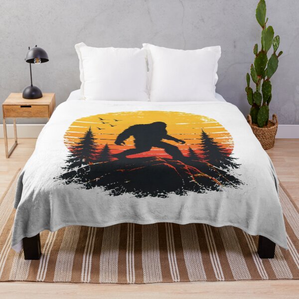 Item preview, retro bigfoot sunset forest sasquatch vintage designed and sold by hugoinkcoast.