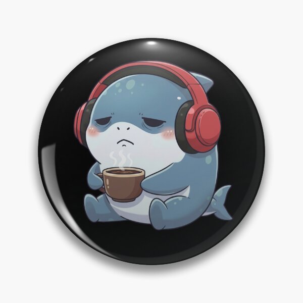 Item preview, Sleepy Shark Drinking Coffee designed and sold by Nature's Chibis.
