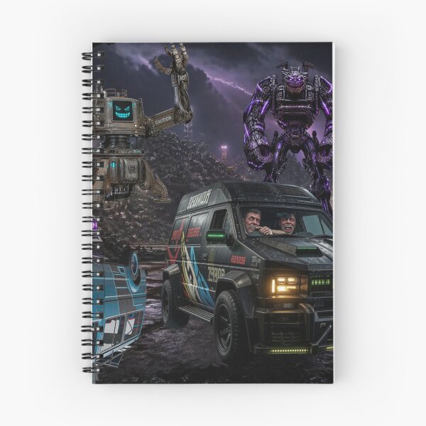 Item preview, Cyberpunk Apocalypse Scrapheap Sentinel Robot Attack Mural designed and sold by LazyDayzCo.